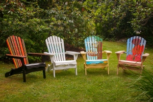 Artist Painted Adirondack Chairs for Silent Auction, photo Scarlet Black